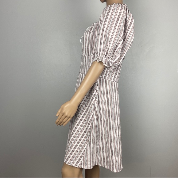 NEW TOPSHOP TEXTURED STRIPE MINI DRESS - Picture 5 of 8
